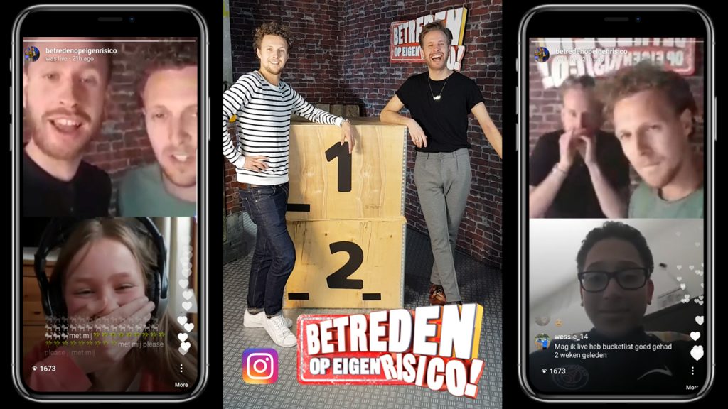 Betreden Op Eigen Risico gaat Duo Live op Instagram